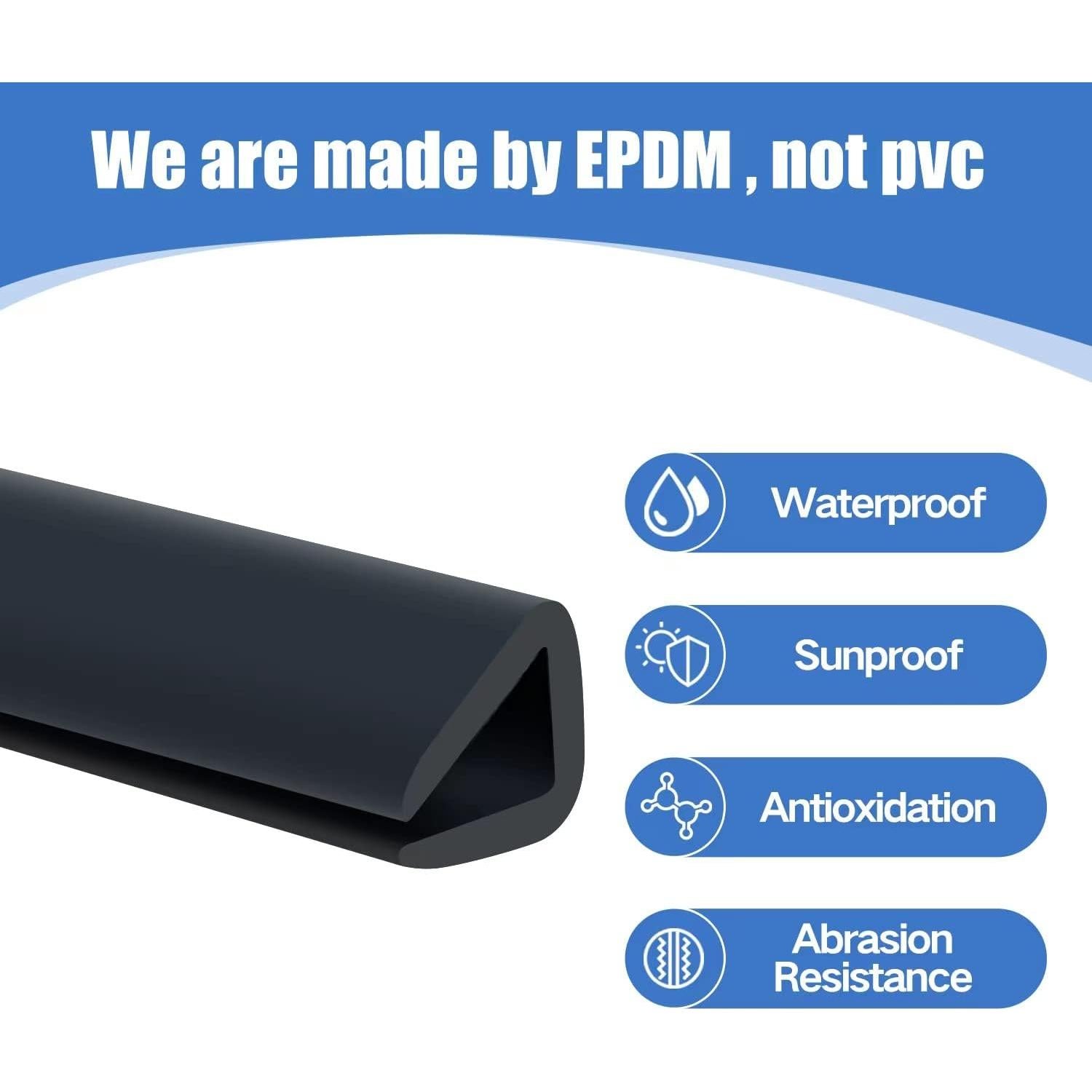 Bisel de borde de goma Protalwell canal en U 6.35mm 6.1m negro