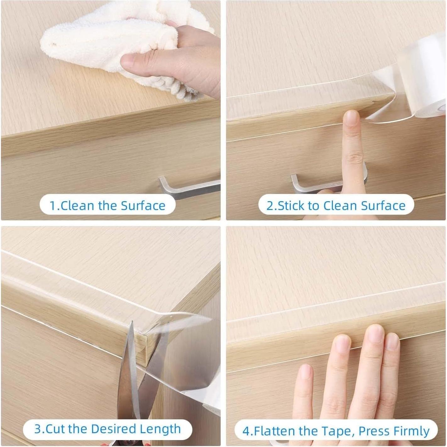 Cinta Protectora de Bordes MILEQEE 4cm x 3m Transparente