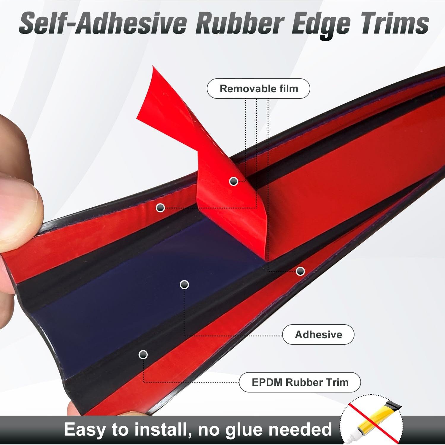 Bisel de goma Protalwell 1.5" x 6.1m autoadhesivo negro