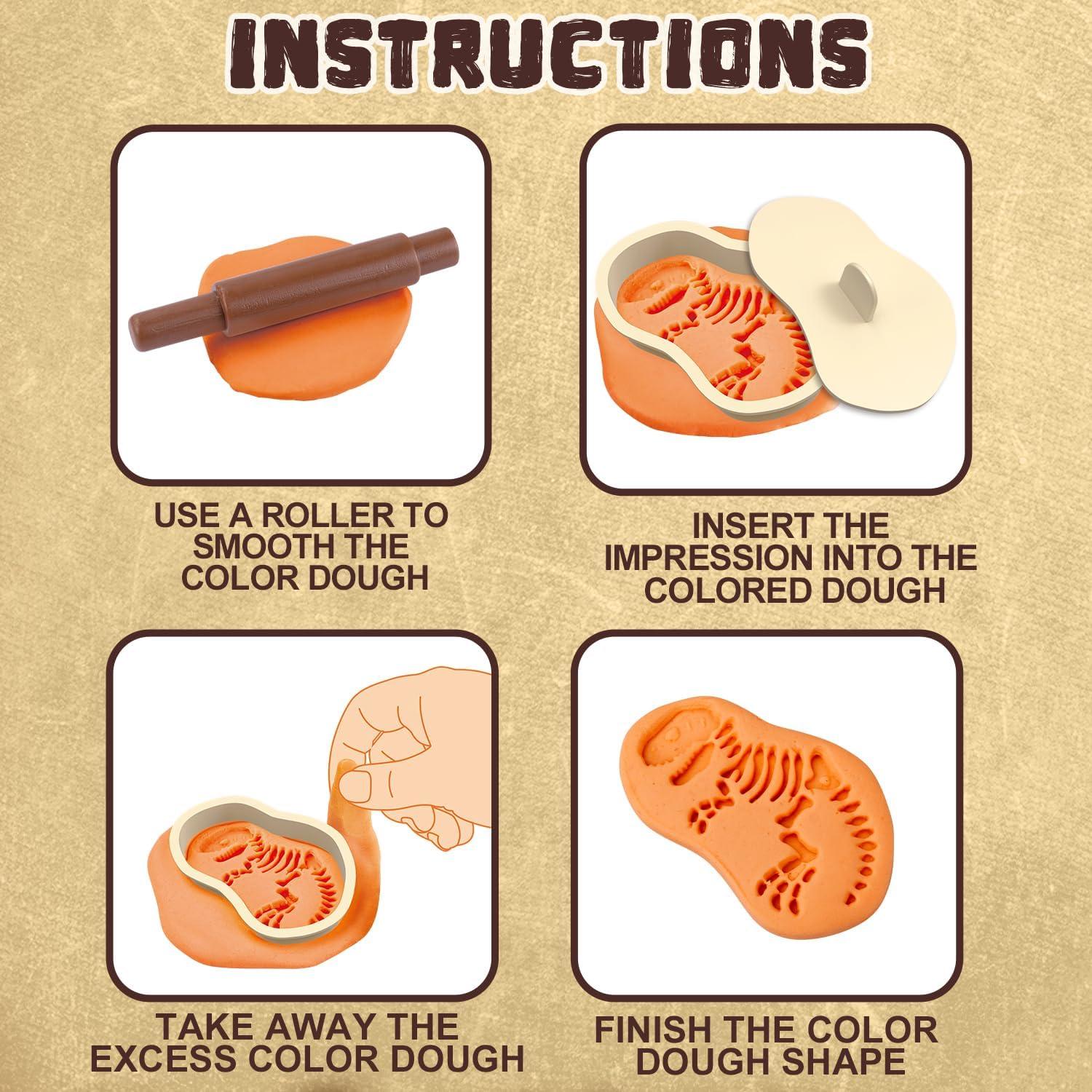 Conjunto de Masa de Color Dinosaurios VConejo 13 Piezas