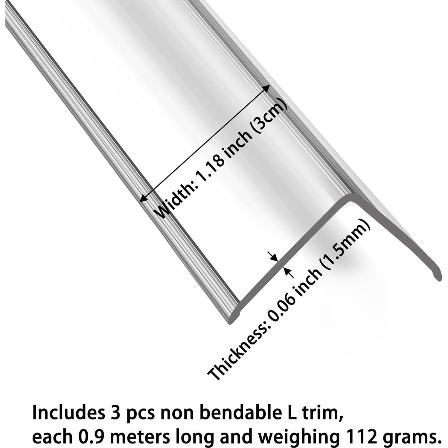 Guardias de Esquina Transparentes Trimold 0.9m x 3cm (3Pcs)