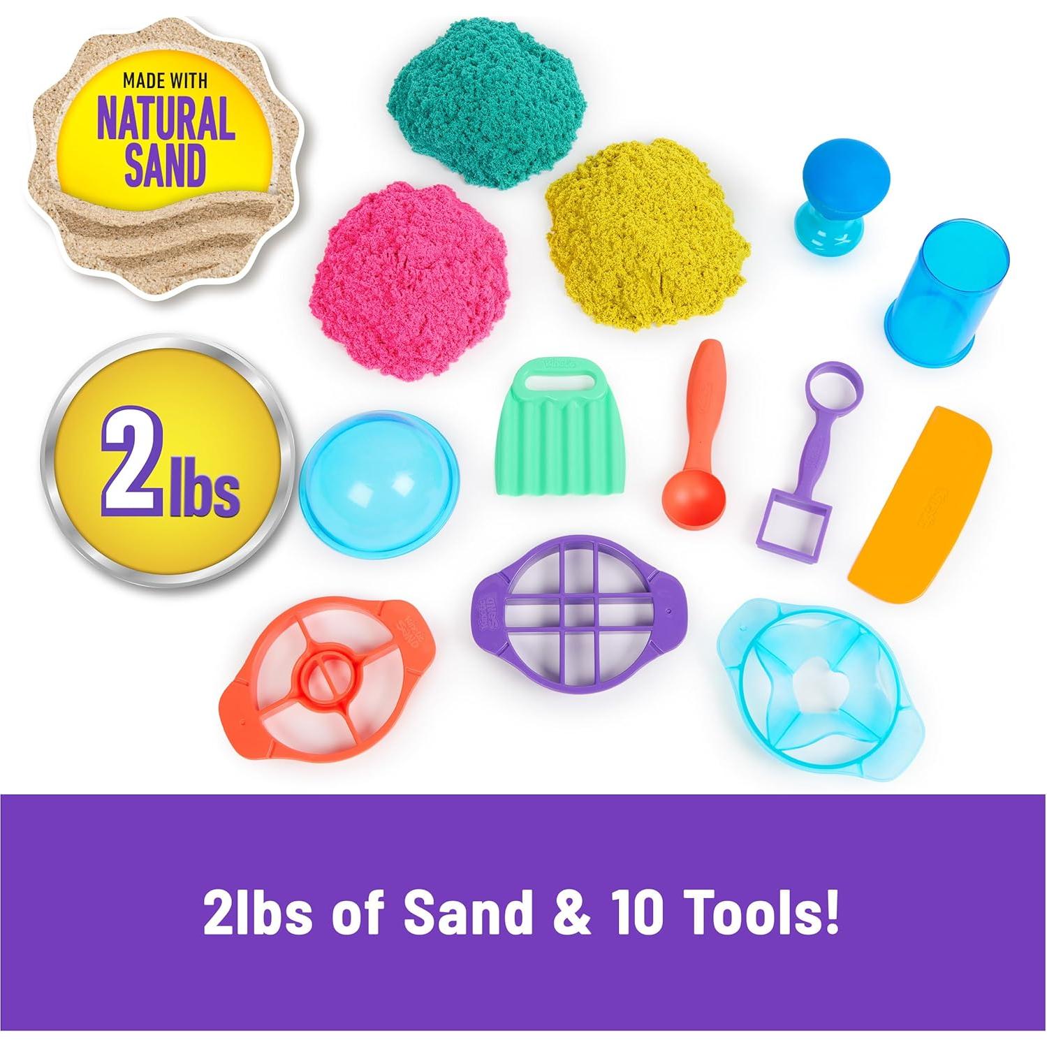 Kinetic Sand Set Satisfactorio 0.91kg 10 Herramientas