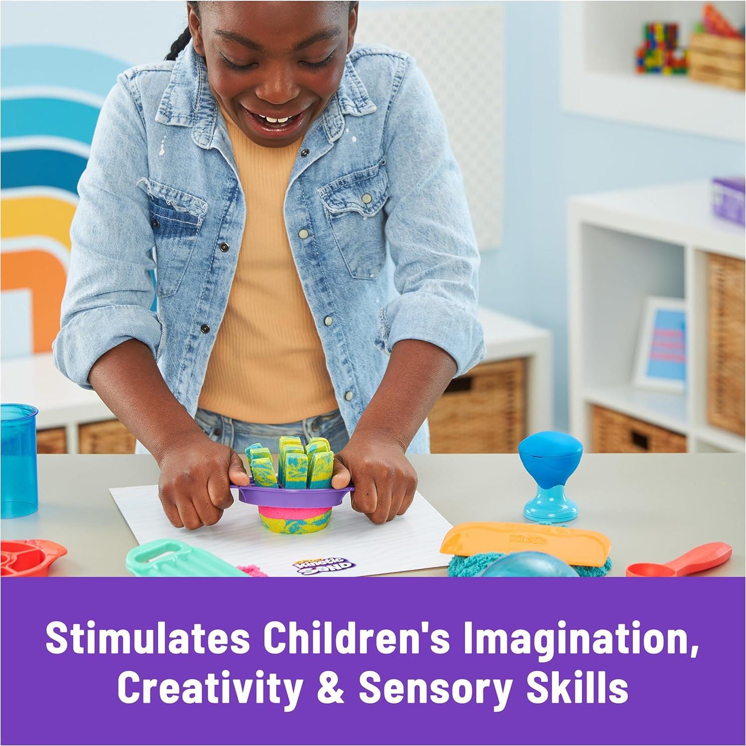 Kinetic Sand Set Satisfactorio 0.91kg 10 Herramientas