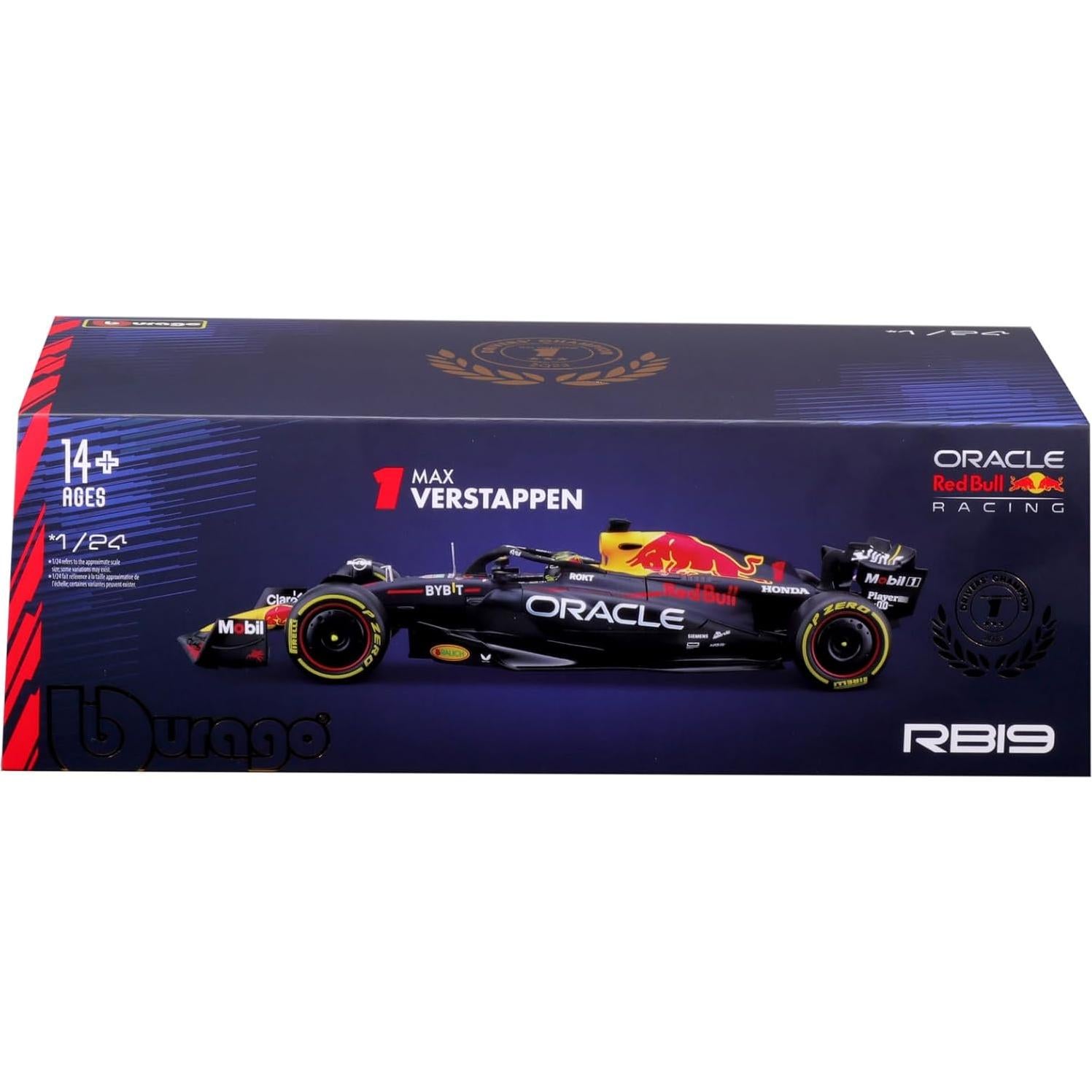 Bburago 1:24 Carrera Oracle RB19 Verstappen #1 con Casco