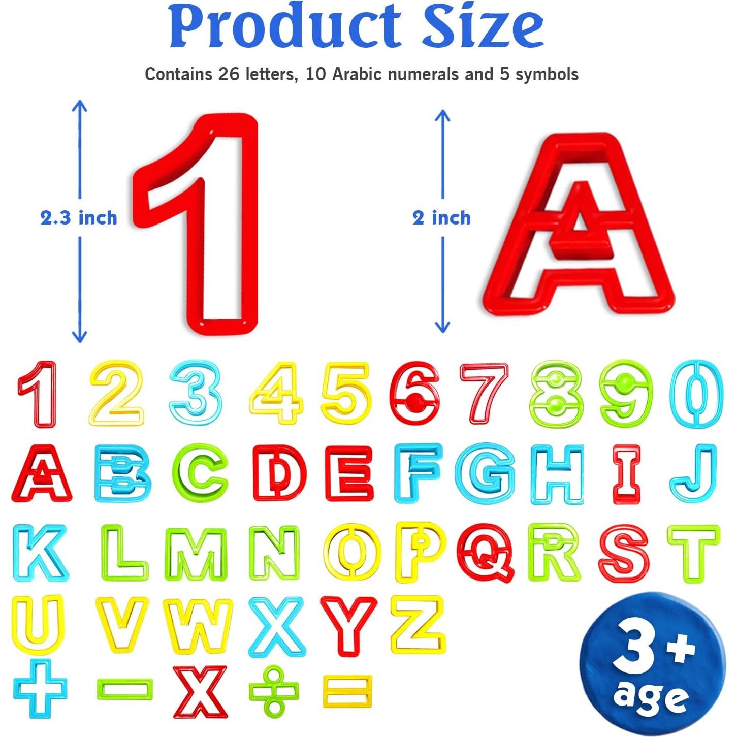 Kit Cortadores de Masa Letras y Números RIMOBUL 41 Piezas