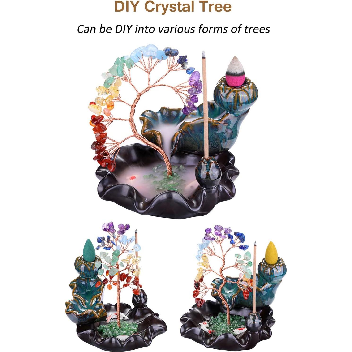 Quemador de Incienso de Retroceso Jovivi 7 Chakras Cerámica