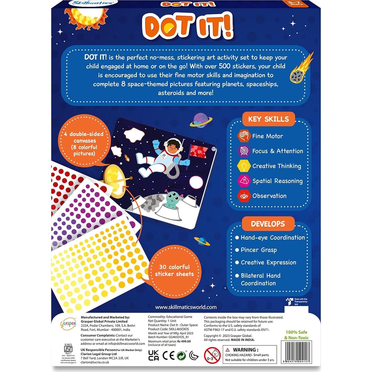 Kit de Arte Espacial Skillmatics - 500 Stickers para Niños