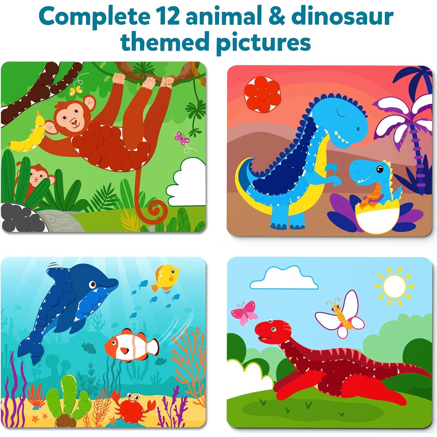 Kit de Arte con Stickers Skillmatics - Animales y Dinosaurios
