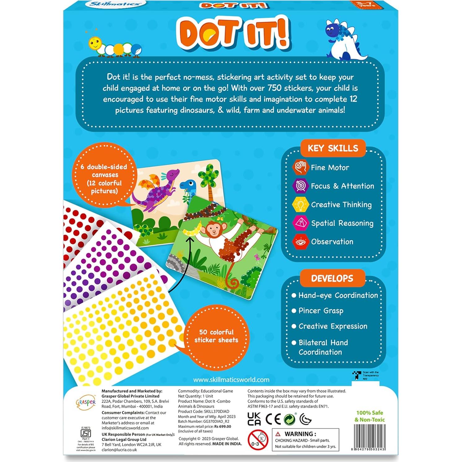 Kit de Arte con Stickers Skillmatics - Animales y Dinosaurios