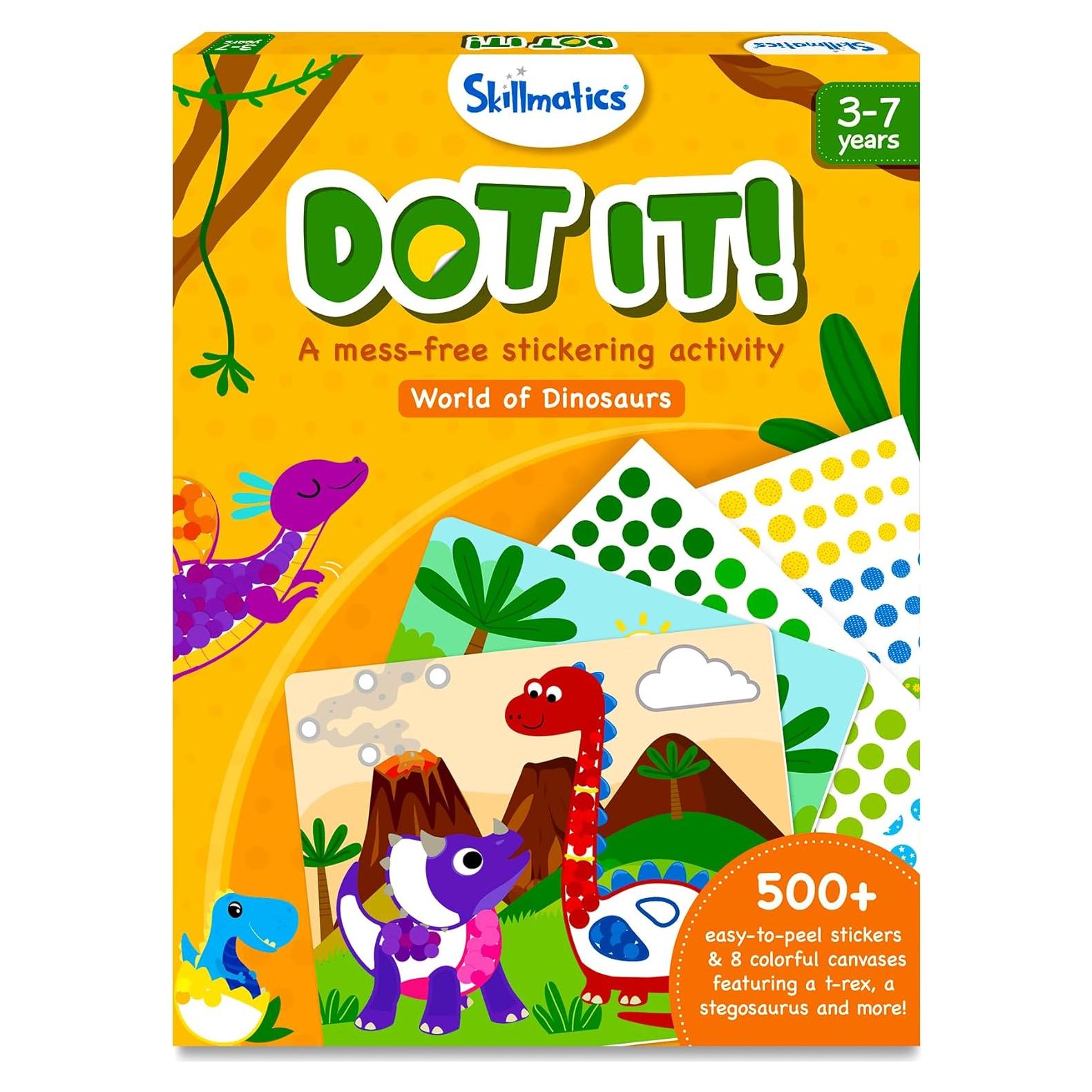Kit de Arte con Stickers Skillmatics - Dinosaurios, 34 Piezas