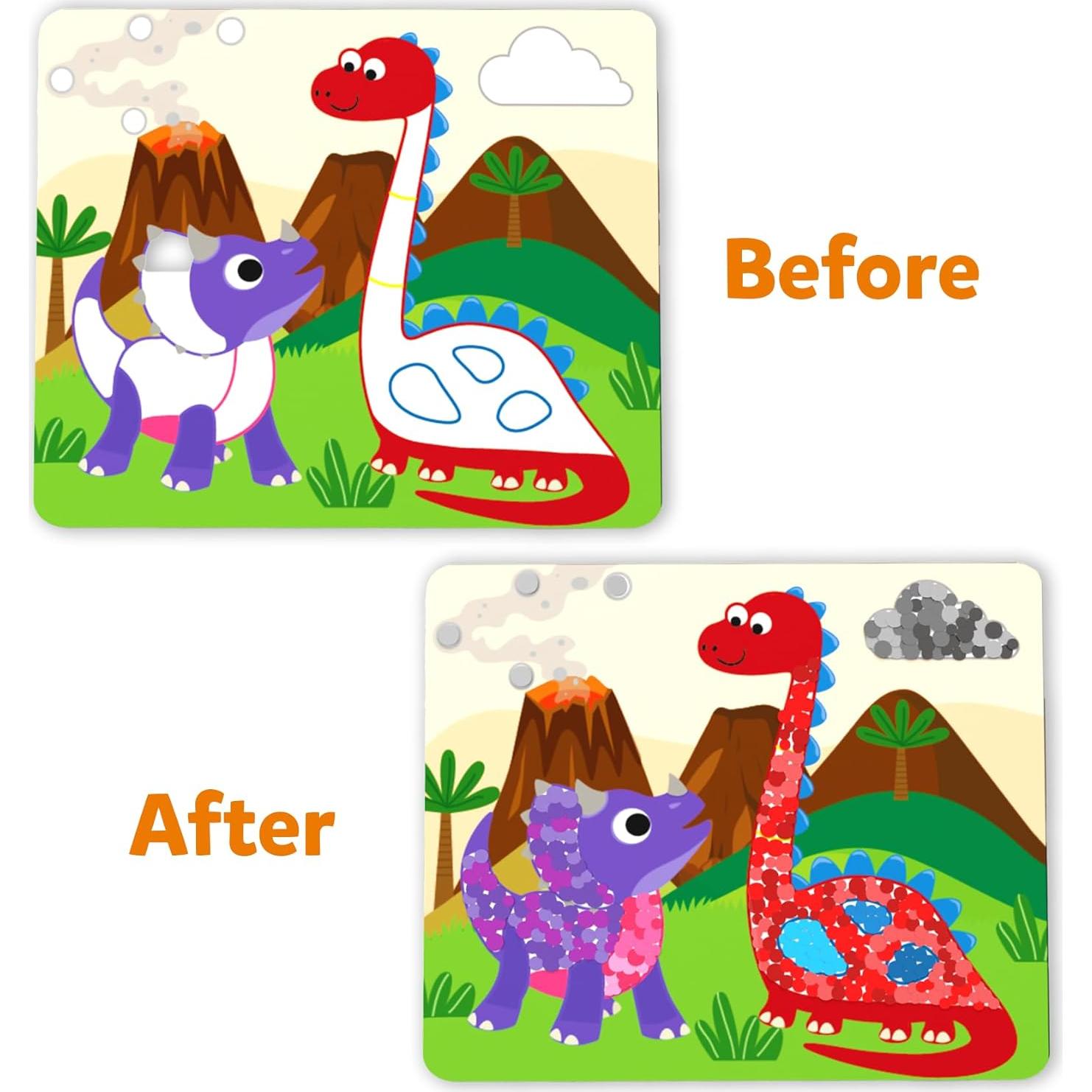 Kit de Arte con Stickers Skillmatics - Dinosaurios, 34 Piezas