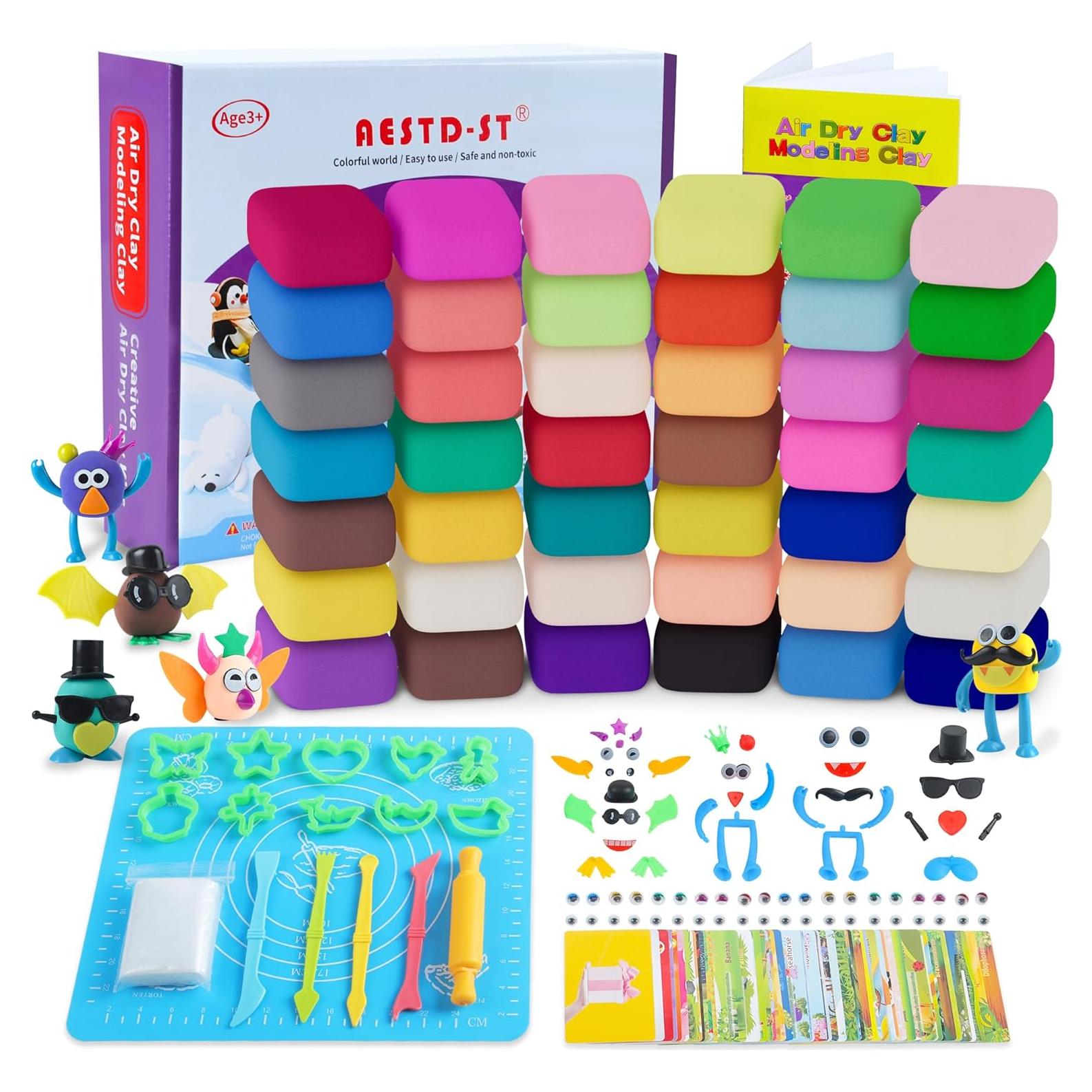 Kit de Arcilla Secada al Aire Aestd-ST 42 Colores para Niños