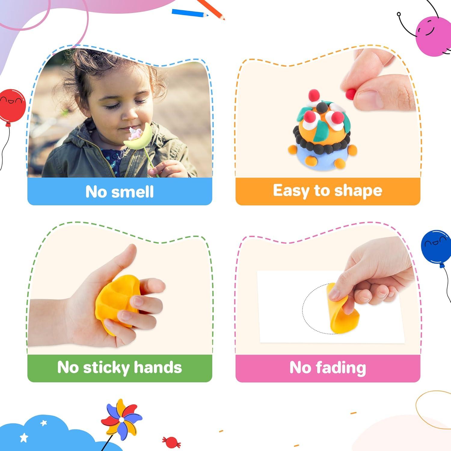 Kit de Arcilla Secada al Aire Aestd-ST 42 Colores para Niños