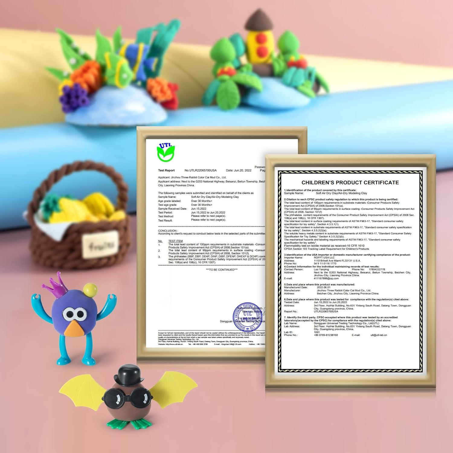 Kit de Arcilla Secada al Aire Aestd-ST 42 Colores para Niños