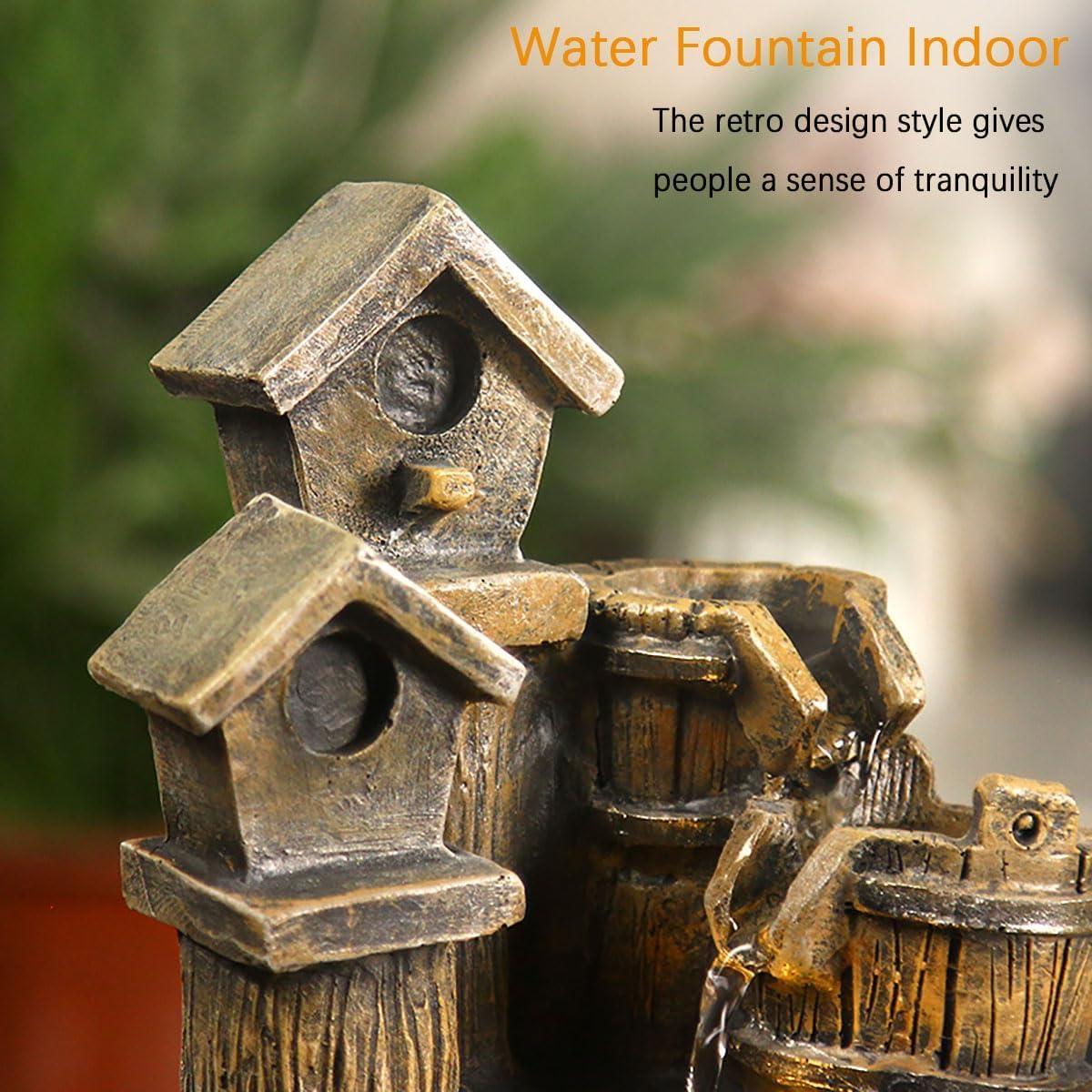 Fuente de Agua de Mesa Bocnity con Luz y Rocas Naturales