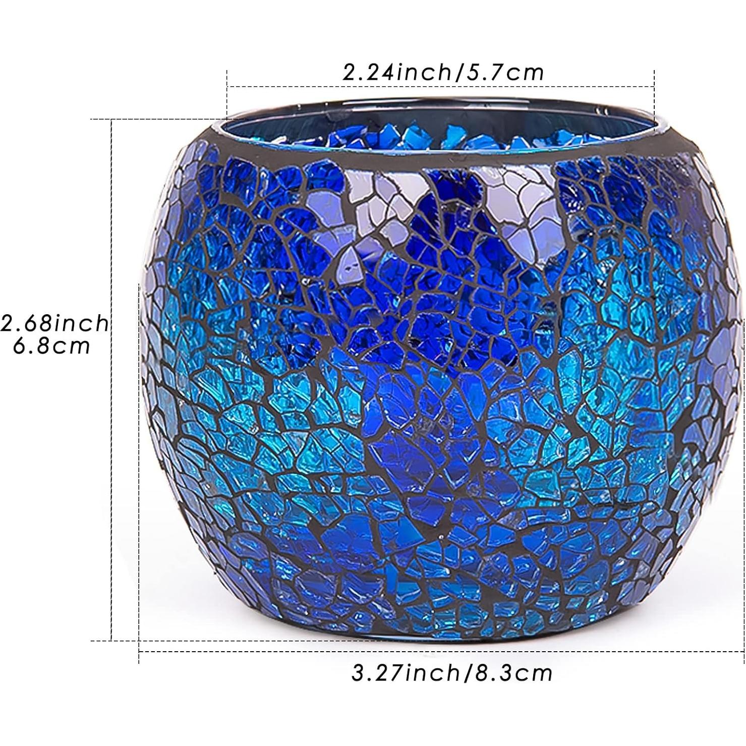 Soporte de Vela de Vidrio Rancco 6 Piezas Mosaico Multicolor