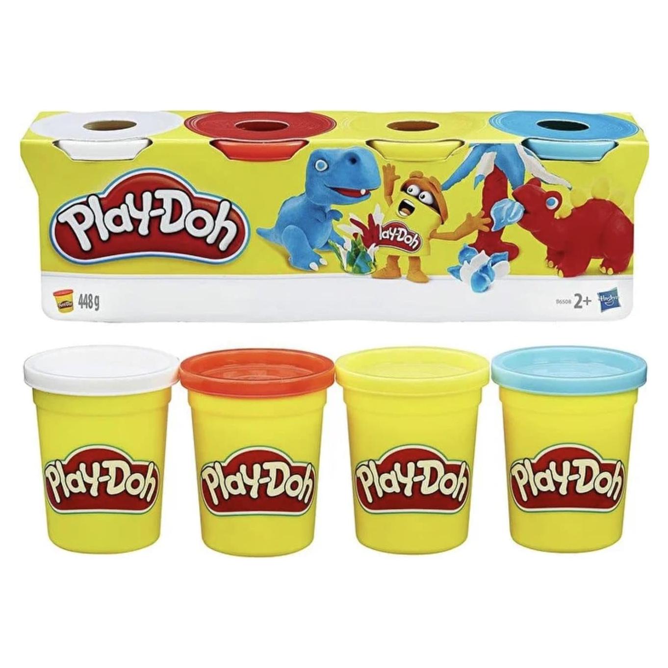 Tinas de Play-Doh Hasbro, 4 colores, 140g cada una