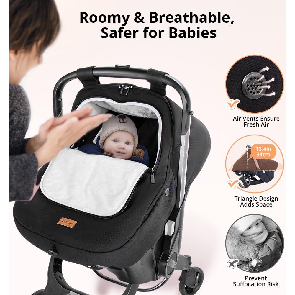 Cubierta de Asiento de Coche para Bebé Bioby Negra Impermeable