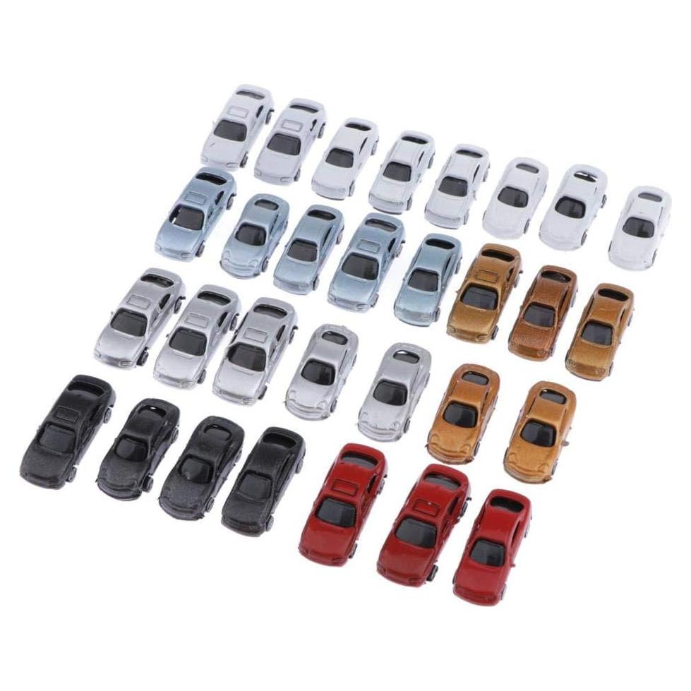 30 Mini Coches Multicolor LoveinDIY Escala Z 1:200