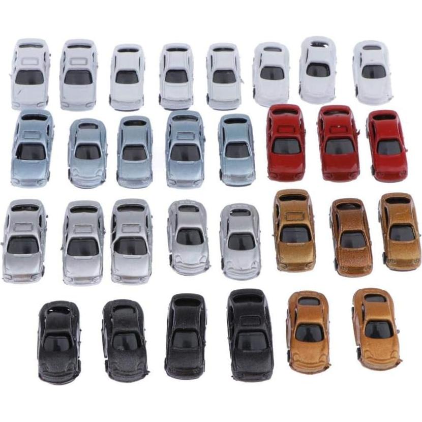 30 Mini Coches Multicolor LoveinDIY Escala Z 1:200