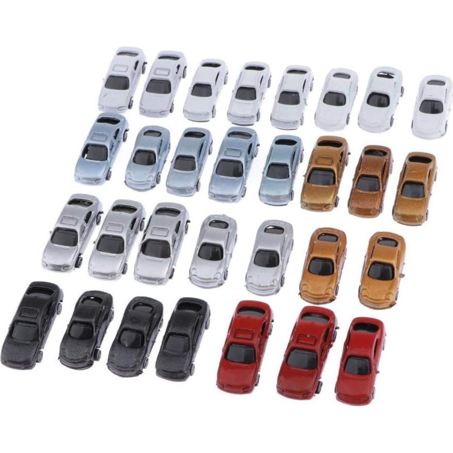 30 Mini Coches Multicolor LoveinDIY Escala Z 1:200