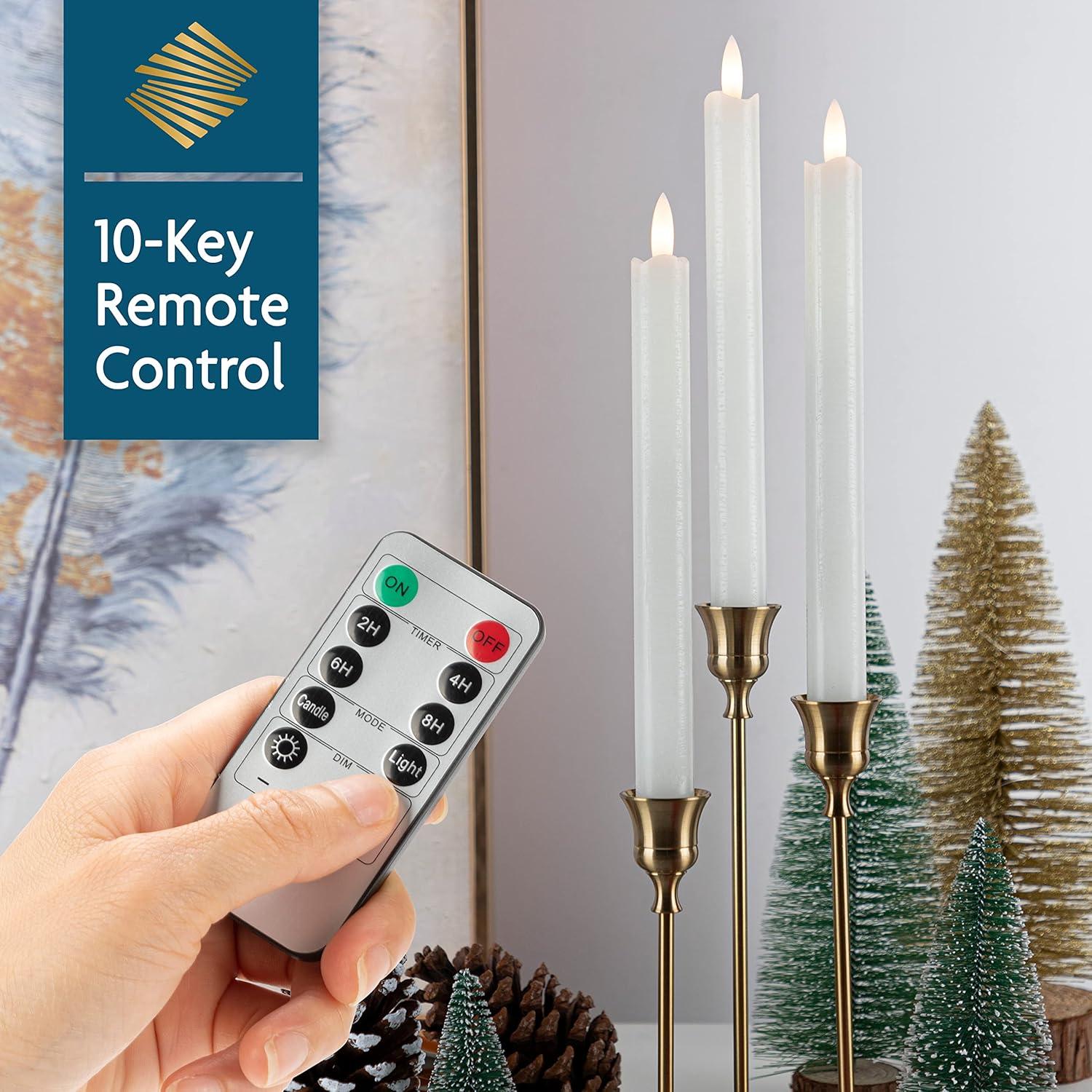 Juego de 6 Velas LED Sin Llama SEHNSY 24.4 cm con Control Remoto