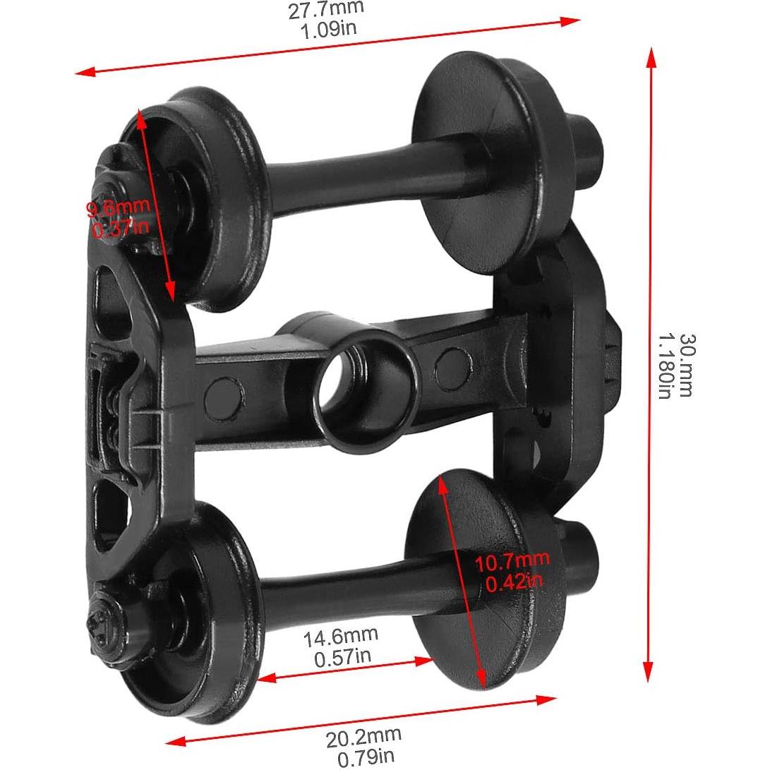 12pcs Bogies de Plástico Evemodel Escala HO Accesorios