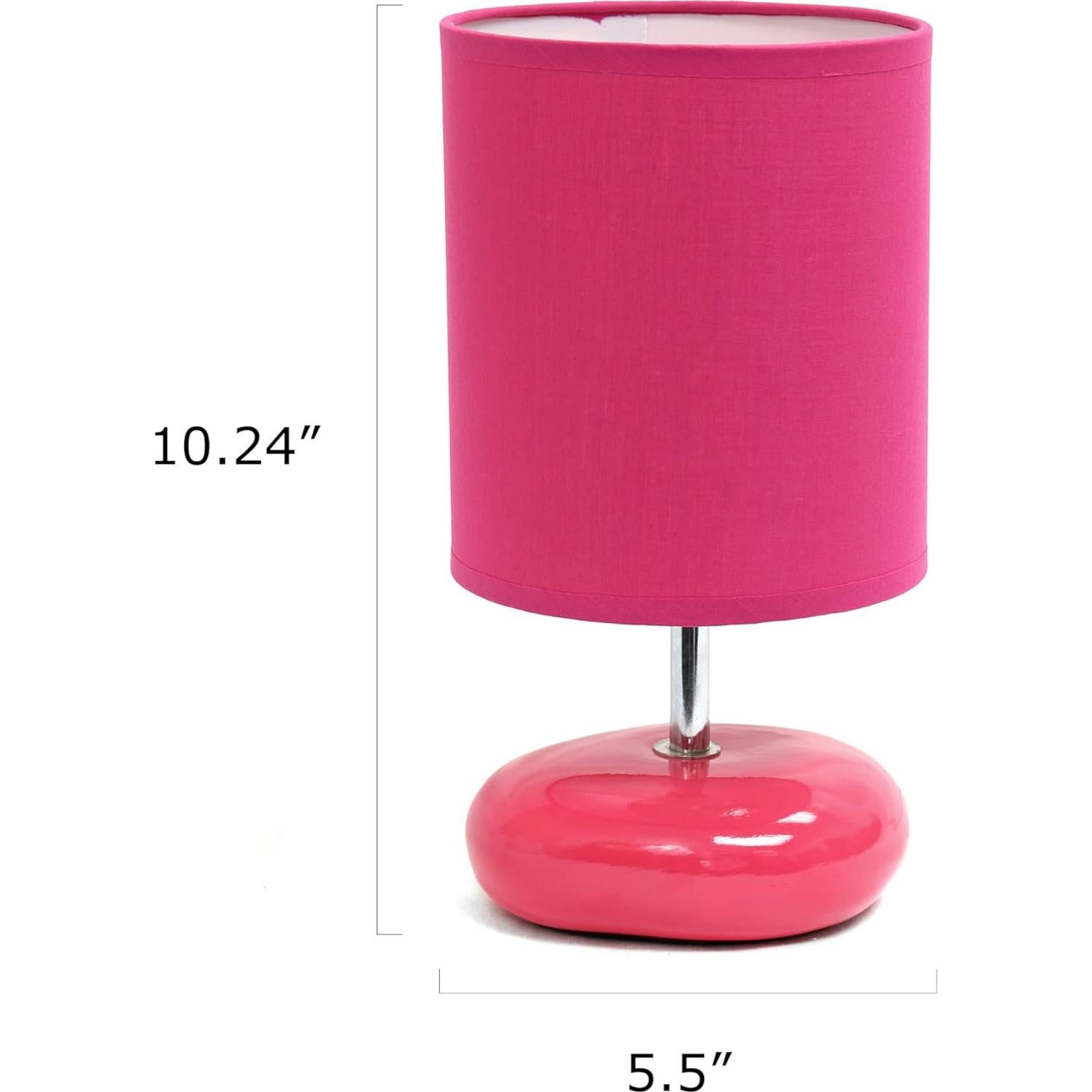 Lámpara de Mesa de Piedra Rosa Simple Designs LT1153-PNK