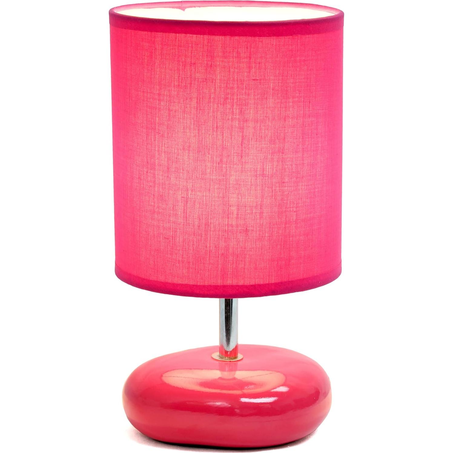 Lámpara de Mesa de Piedra Rosa Simple Designs LT1153-PNK