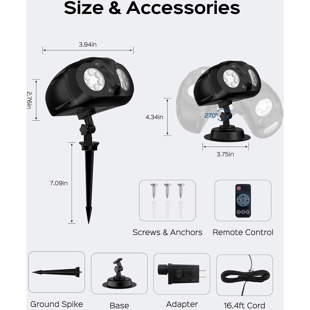 Proyector de Copos de Nieve JACKYLED Doble Cabeza IP65