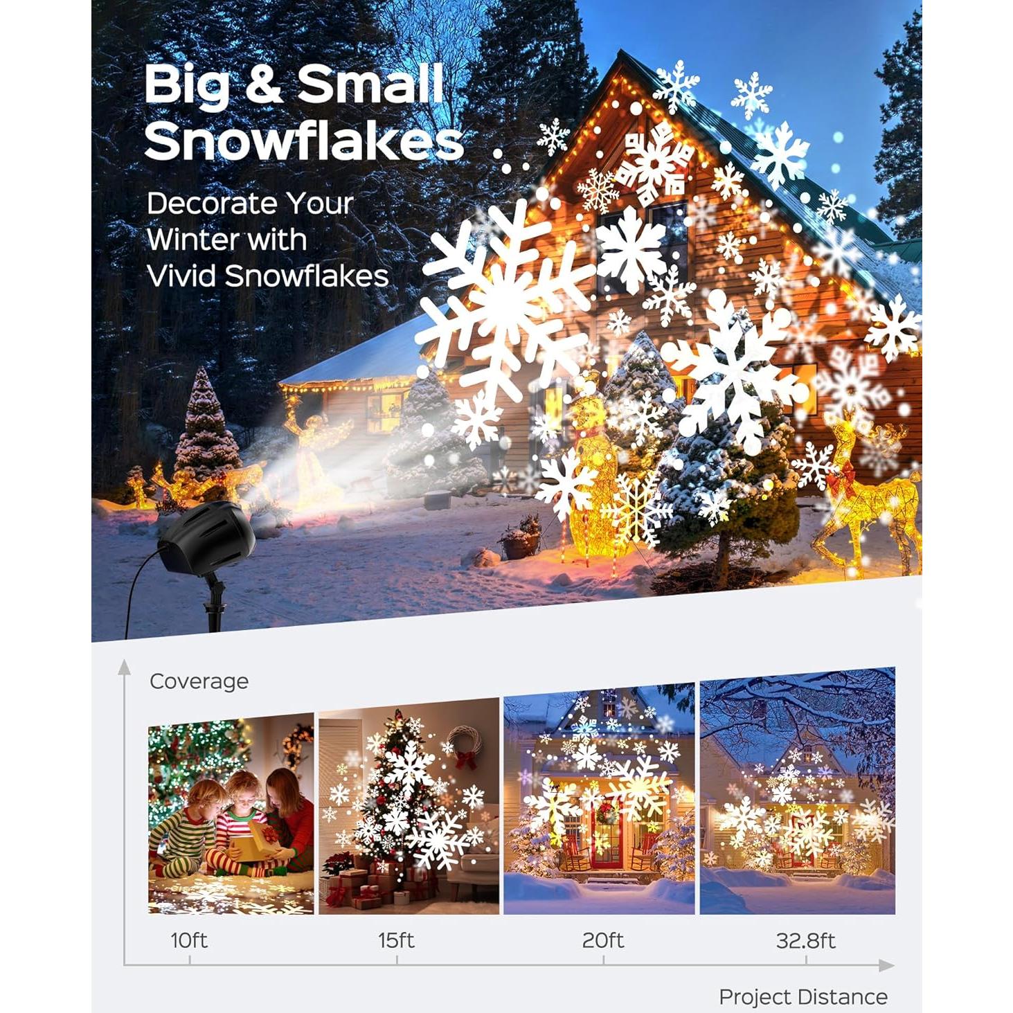 Proyector de copos de nieve JACKYLED doble cabeza IP65 10m