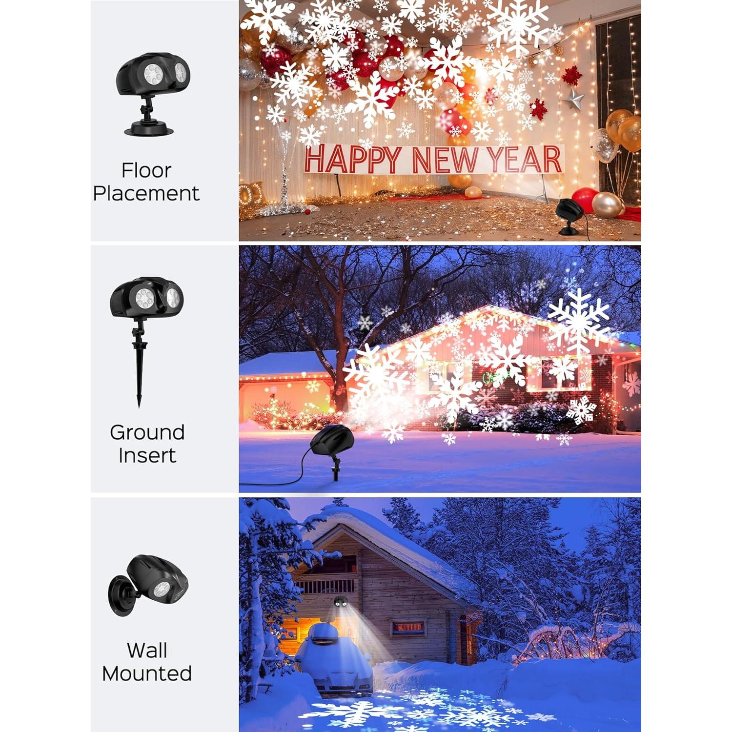 Proyector de copos de nieve JACKYLED doble cabeza IP65 10m