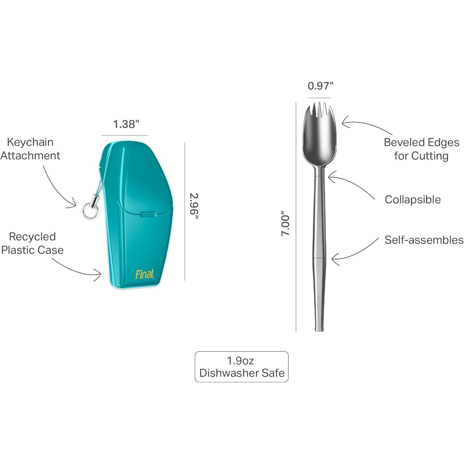 Cuchara Tenedor Plegable Final Straw de Acero Inoxidable