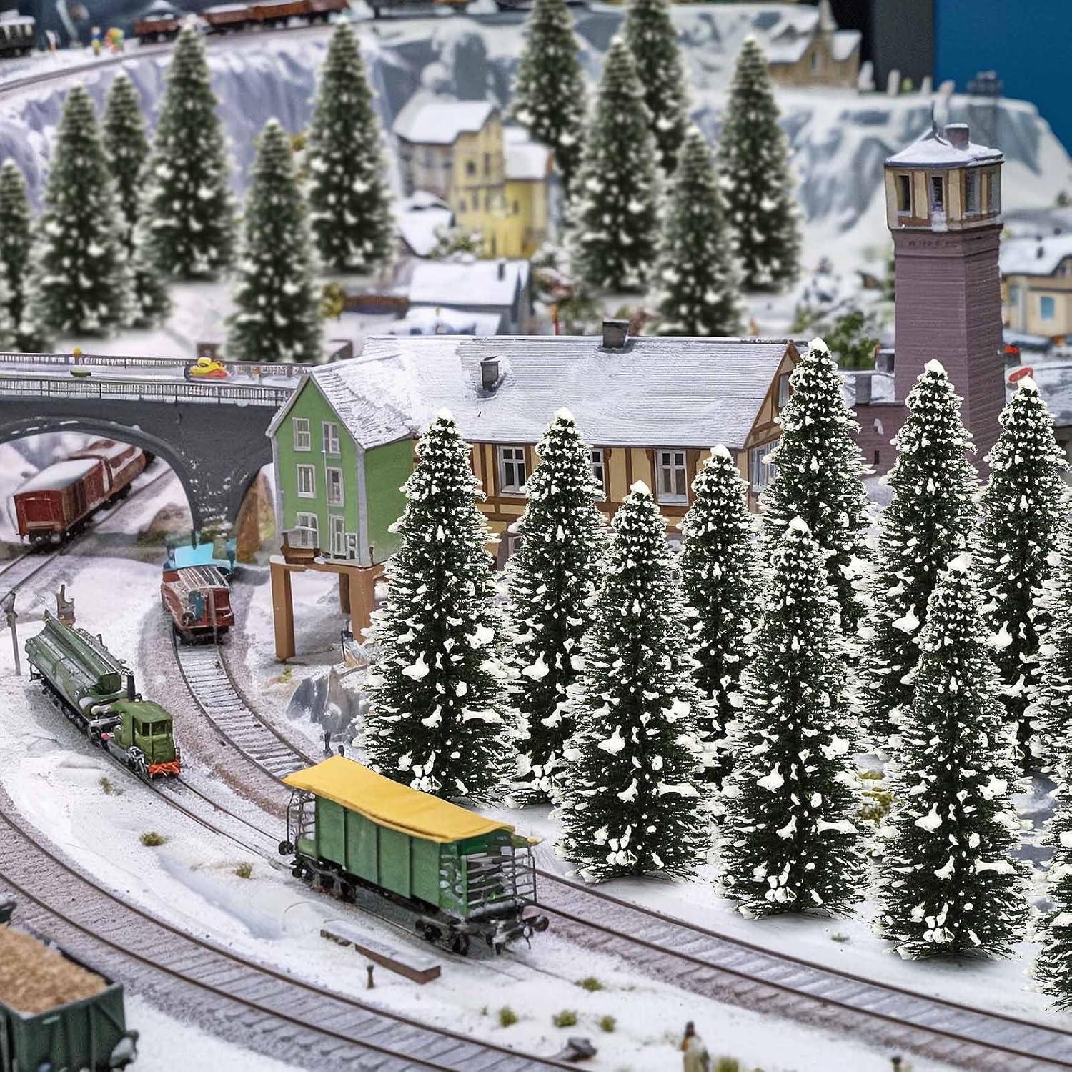 Evemodel Árboles de Pino Nieve 100mm 20PCS Diorama Invierno