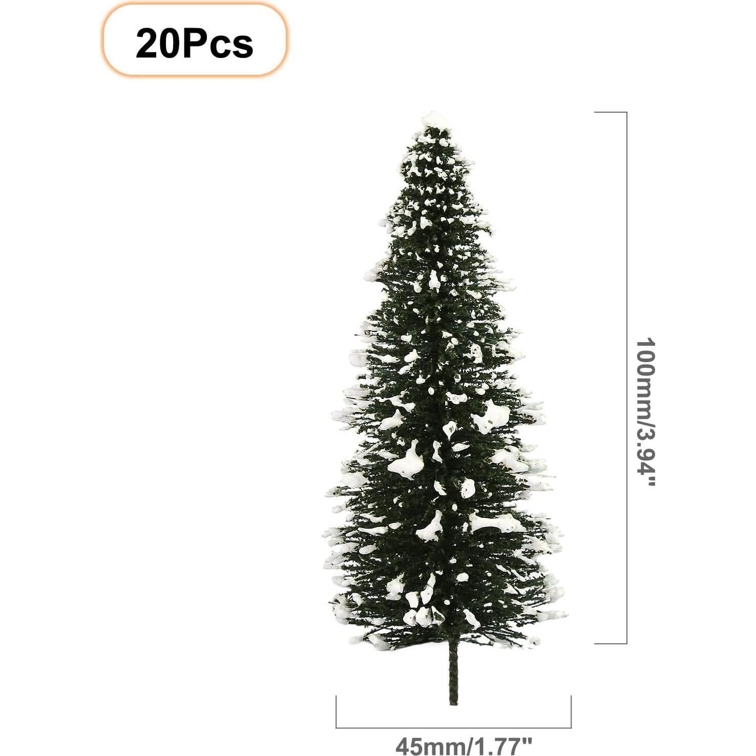 Evemodel Árboles de Pino Nieve 100mm 20PCS Diorama Invierno