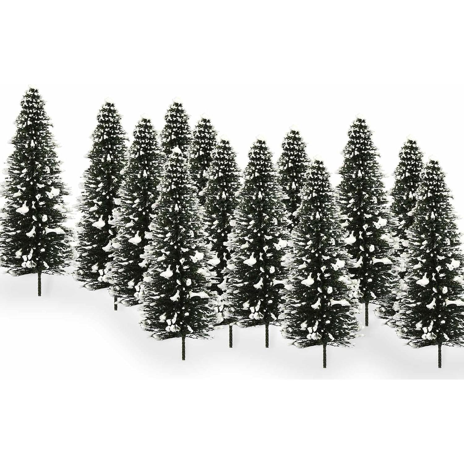 Evemodel Árboles de Pino Nieve 100mm 20PCS Diorama Invierno