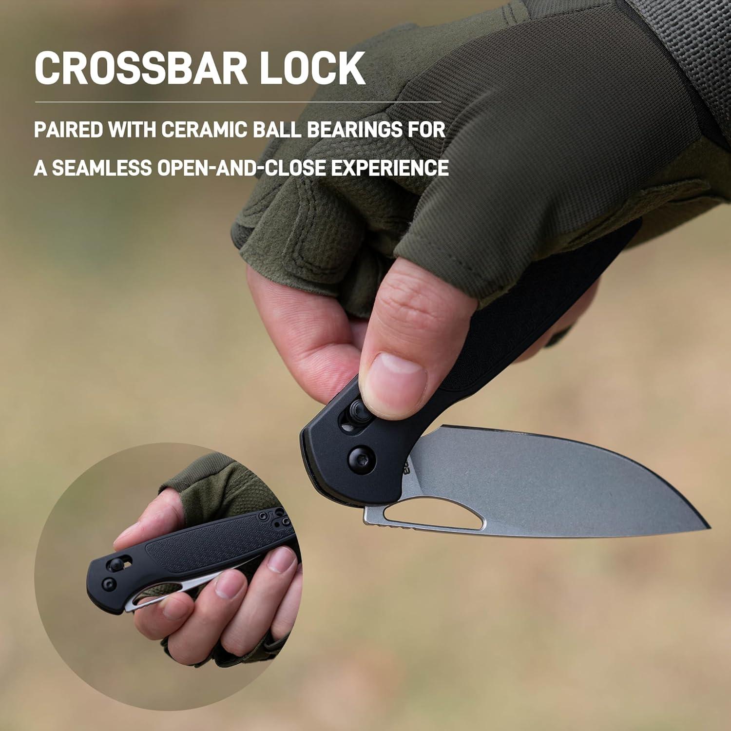 Cuchillo de Bolsillo CJRB Acacia J1952 8.15 cm Negro EDC