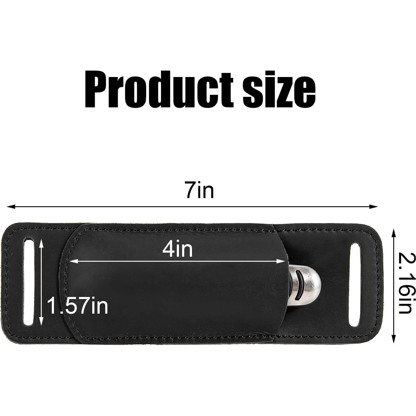 Funda de Cuchillo Plegable ANEETAFAN de Cuero Negro EDC