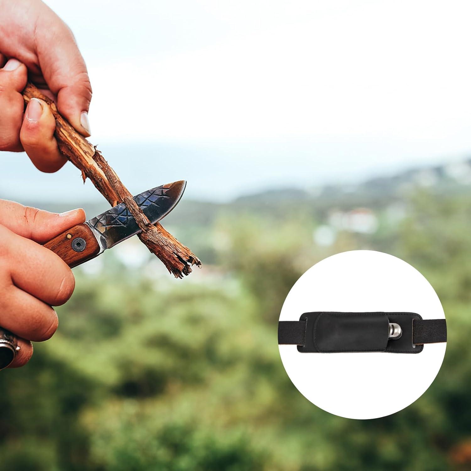 Funda de Cuchillo Plegable ANEETAFAN de Cuero Negro EDC