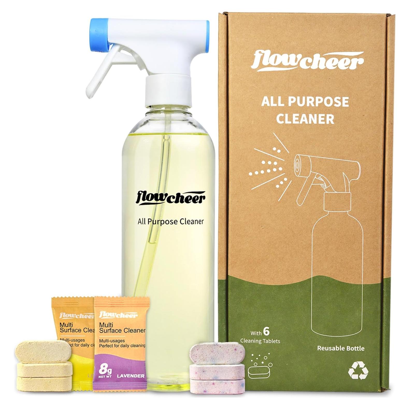 Kit de Limpiador Multiusos Flowcheer - 6 Tabletas Recarga 500ml