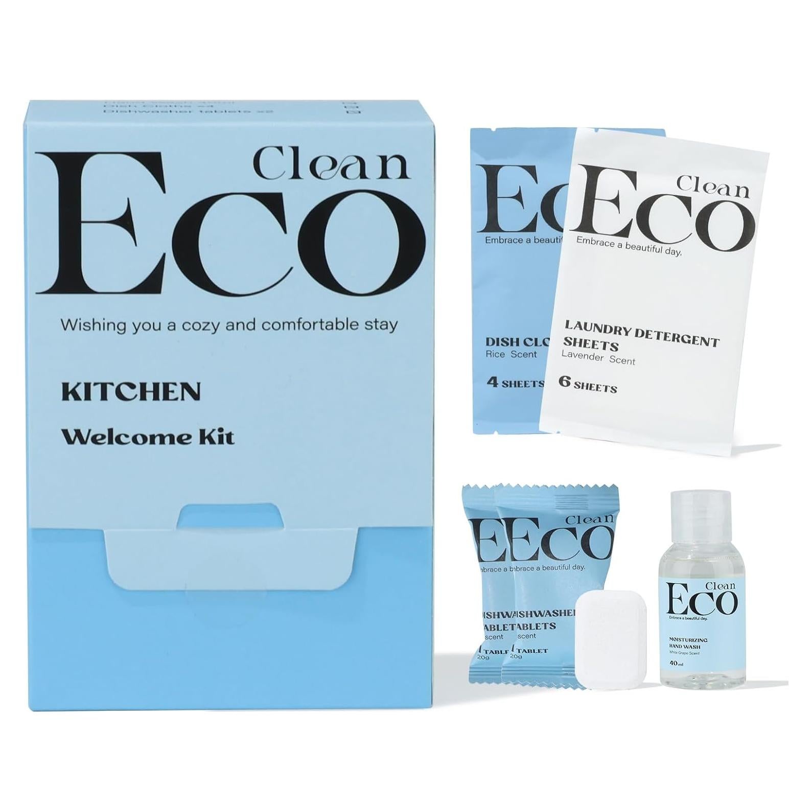 Kit de Limpieza de Cocina Ecoglobal 4 Pcs y Jabón de Manos