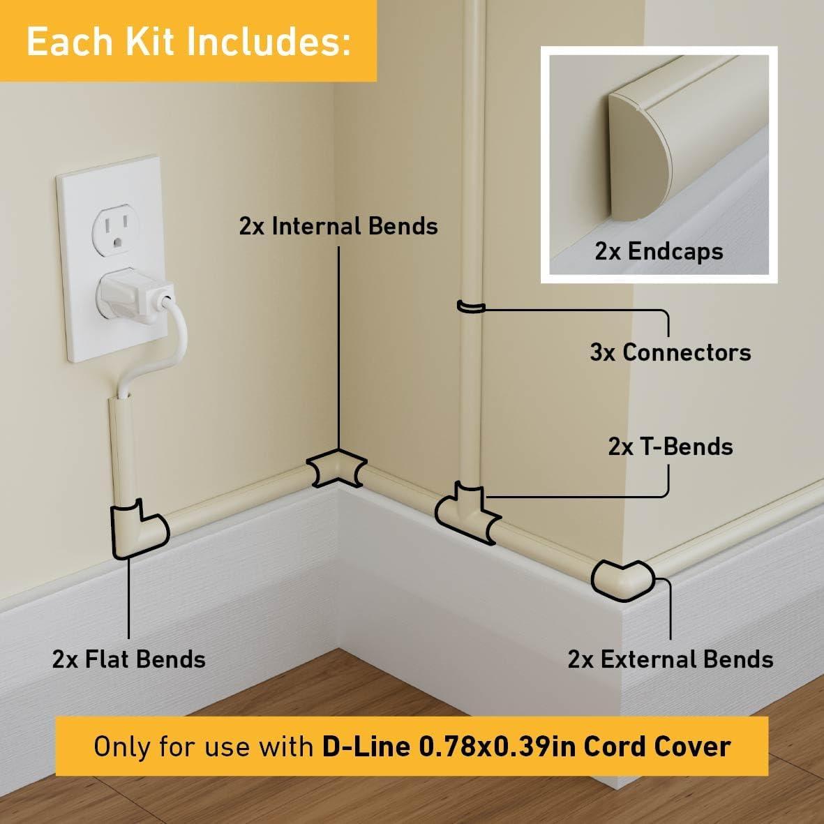 Accesorios para Canalización de Cables D-Line Beige 13 Piezas