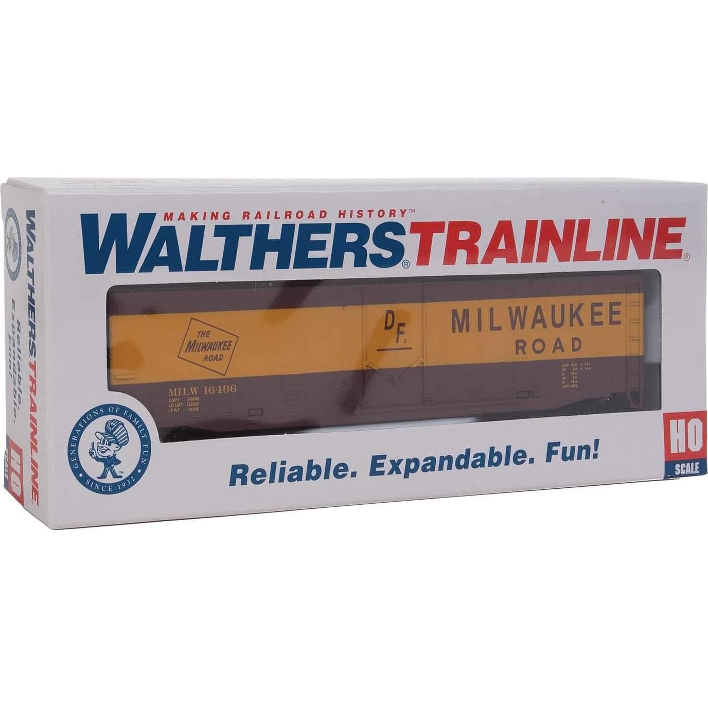 Carro de Carga Walthers Milwaukee Road HO Rojo Amarillo