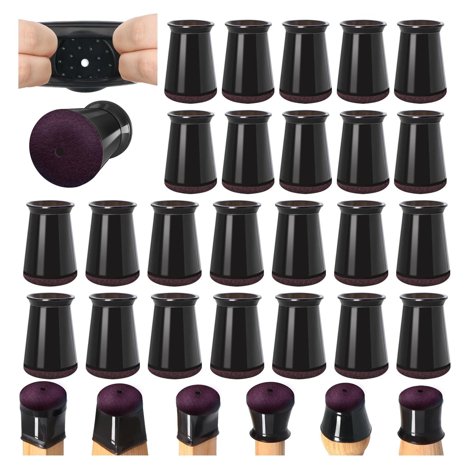 24 Protectores de Patas de Silla VIUME Silicona Ajuste 13-22.9mm