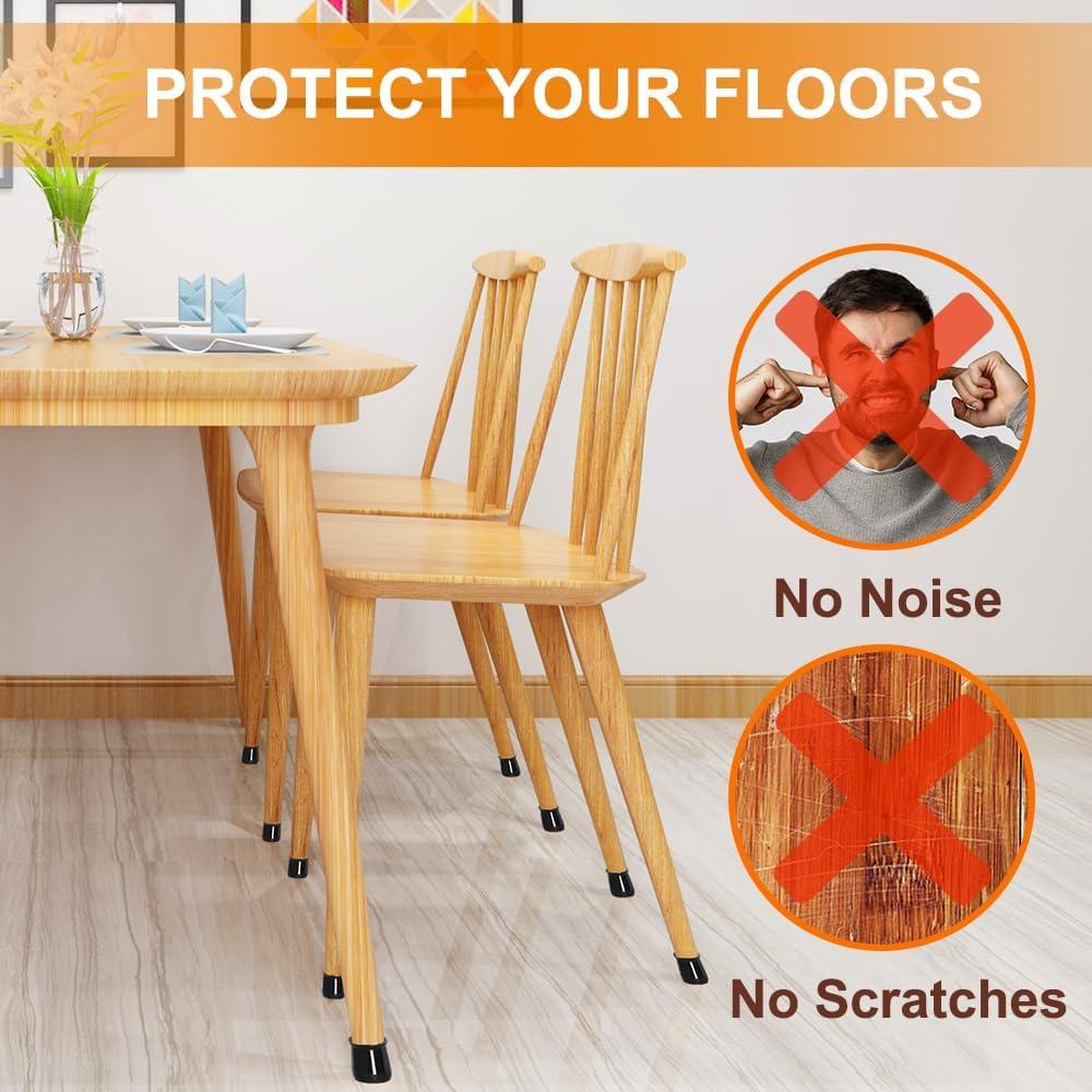 24 Protectores de Patas de Silla VIUME Silicona Ajuste 13-22.9mm