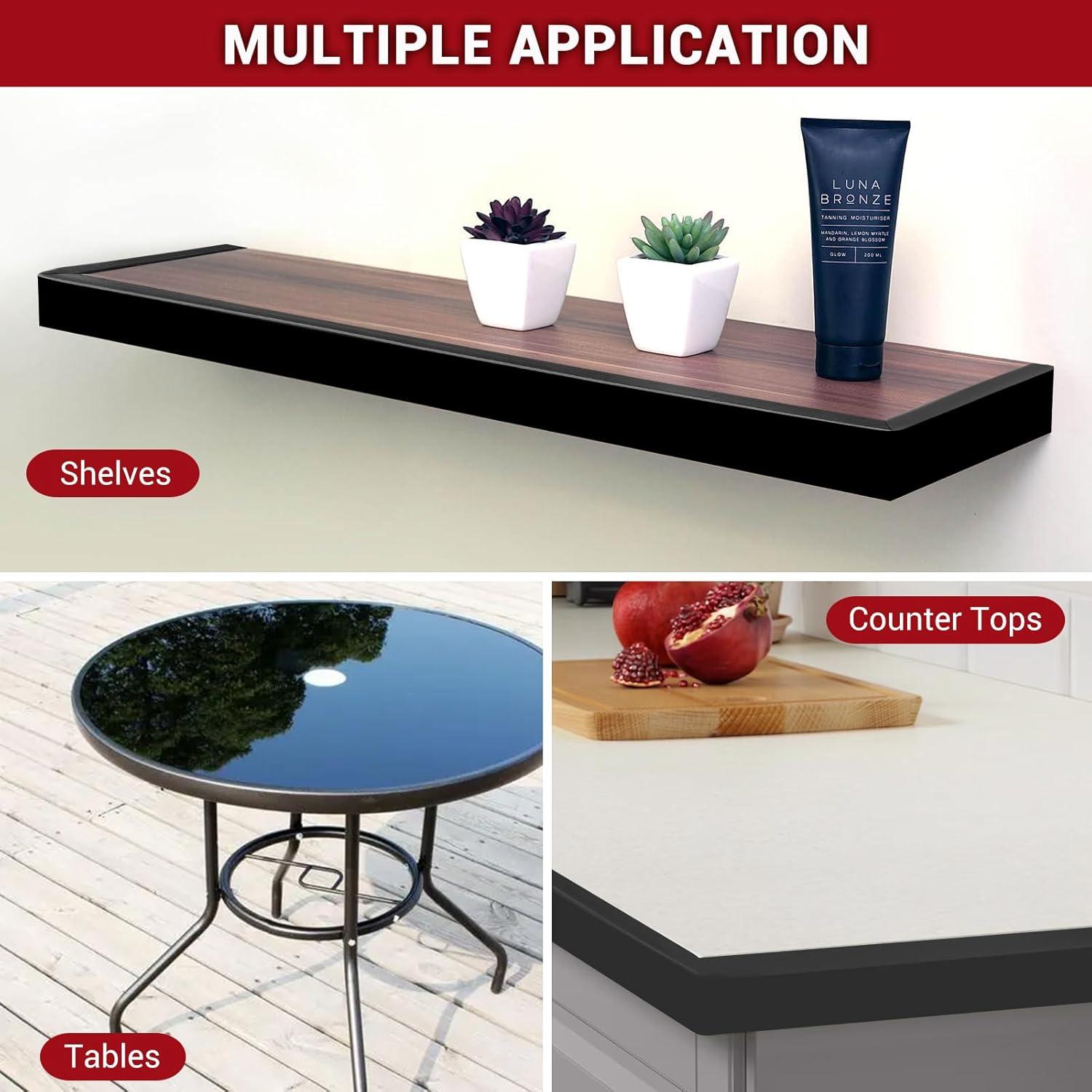 Bisel de borde autoadhesivo YANRUI 1.5" x 6m negro EPDM