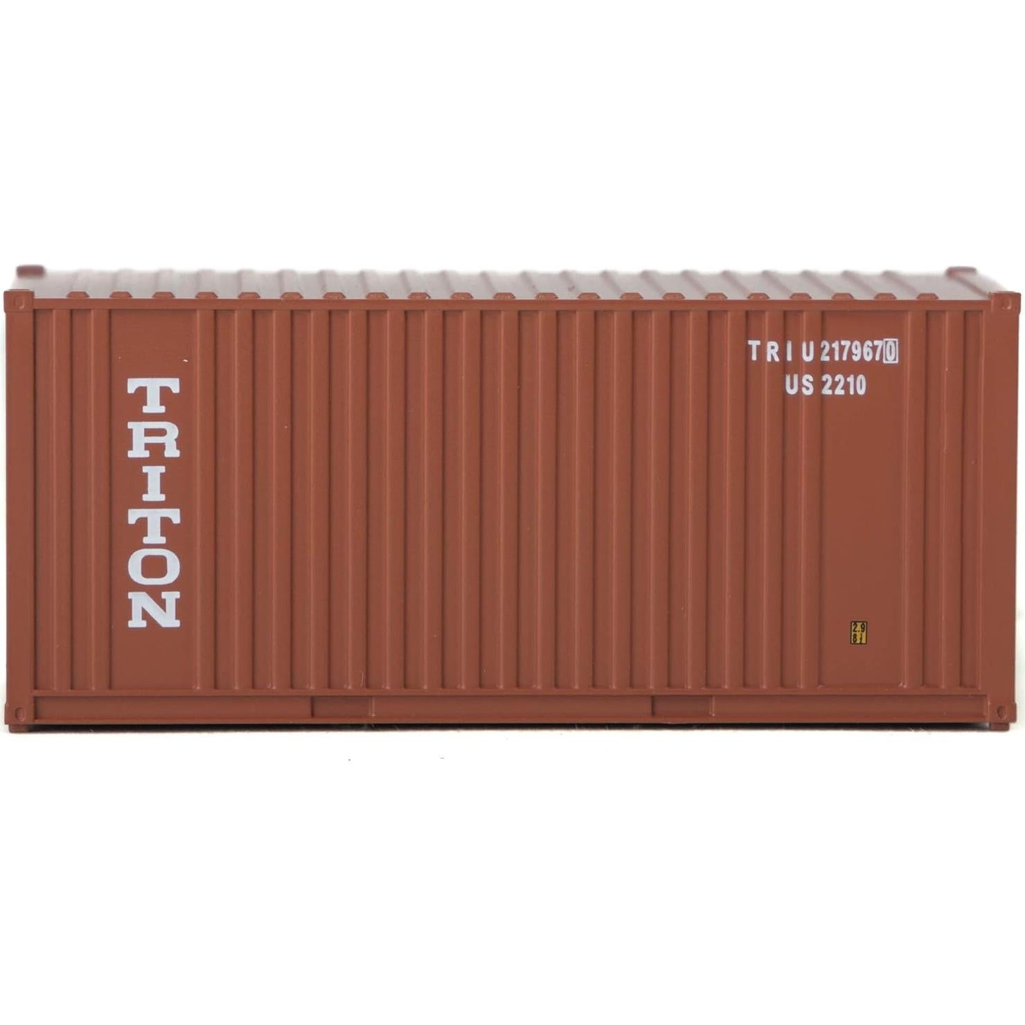 Contenedor Corrugado HO Walthers Triton 20' Marrón Blanco