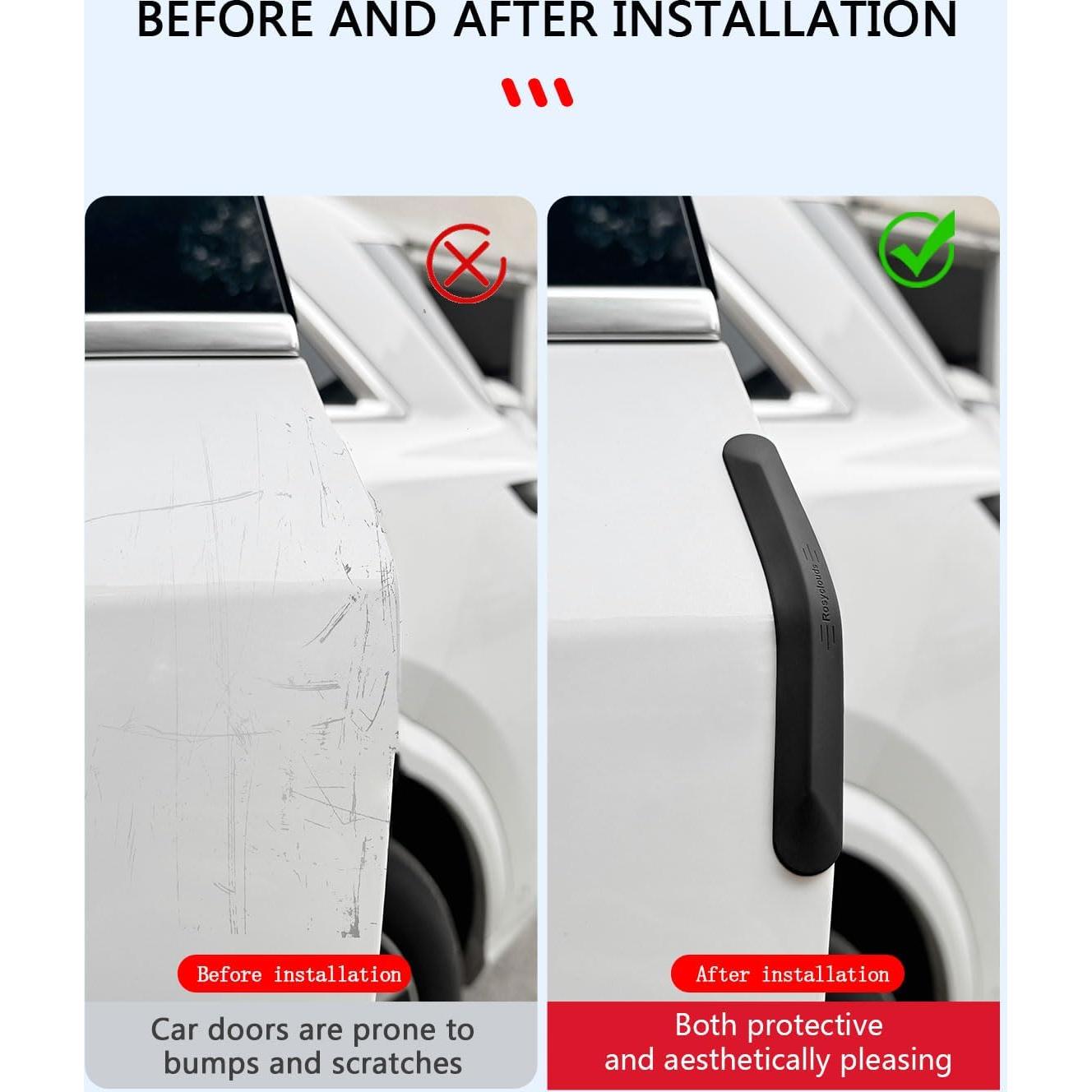 Protector de Bisel de Puerta de Coche muekzru FZ-GJ-BT 4PCS Negro