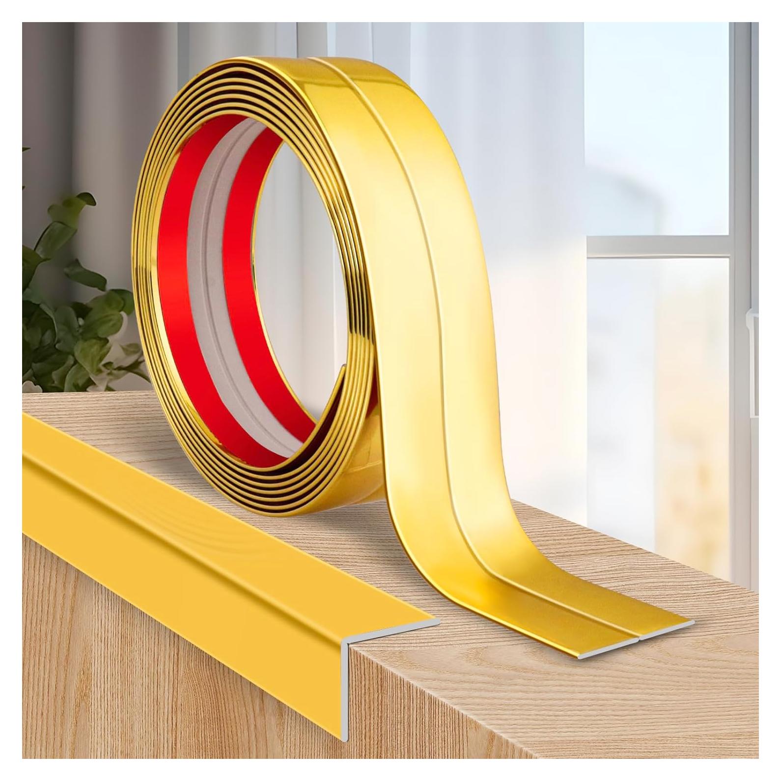 Protector de Esquina de Pared LSGCQ Oro 2 cm x 3 m PVC