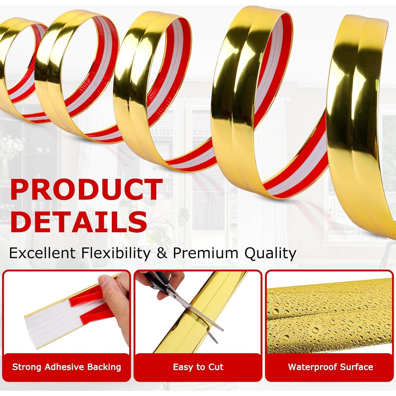 Protector de Esquina de Pared LSGCQ Oro 2 cm x 3 m PVC